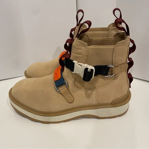 NEW Sorel Hi-Line EQ Waterproof Chelsea Boots Sneakers Ceramic Chalk 8. - Picture 4 of 6